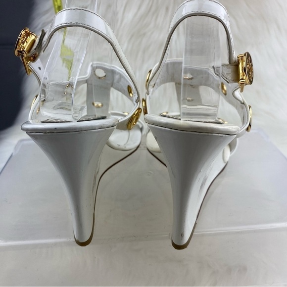 TORY BURCH KATHRYN STRAPPY WEDGE SLINGBACK HEELS - Picture 4 of 15